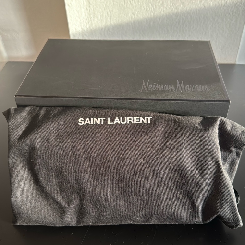 YSL CASSANDRE PHONE HOLDER WITH STRAP IN SMOOTH LEATHER